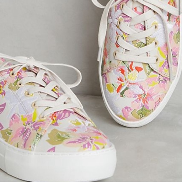 J/Slides floral embroidered chunky heel sneakers - Picture 2 of 9